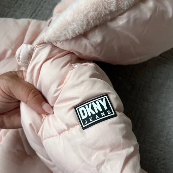 DKNY Soft Blush Pink Baby Snowsuit